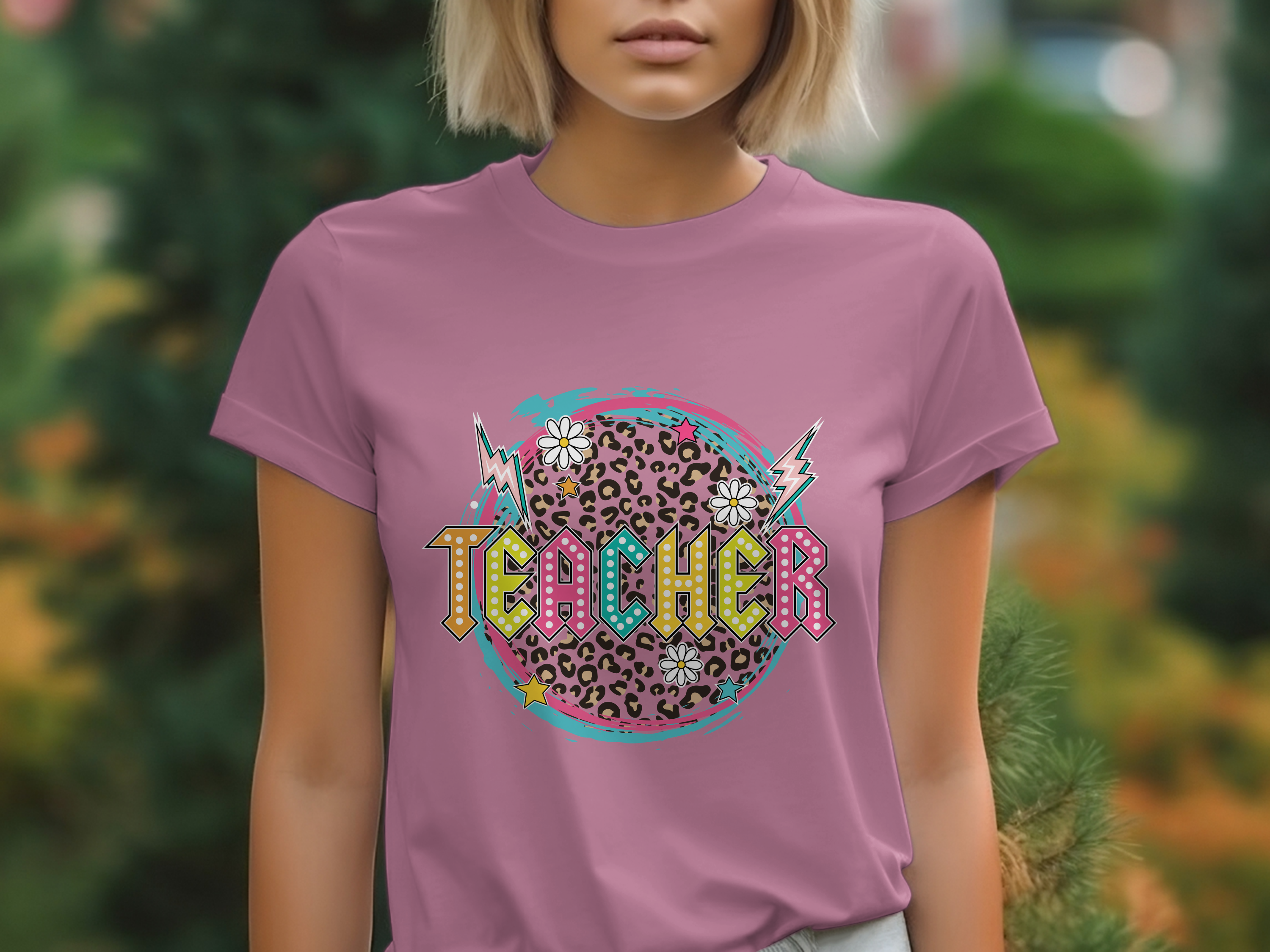 Professional-Teacher-Colorful Teacher Leopard Print