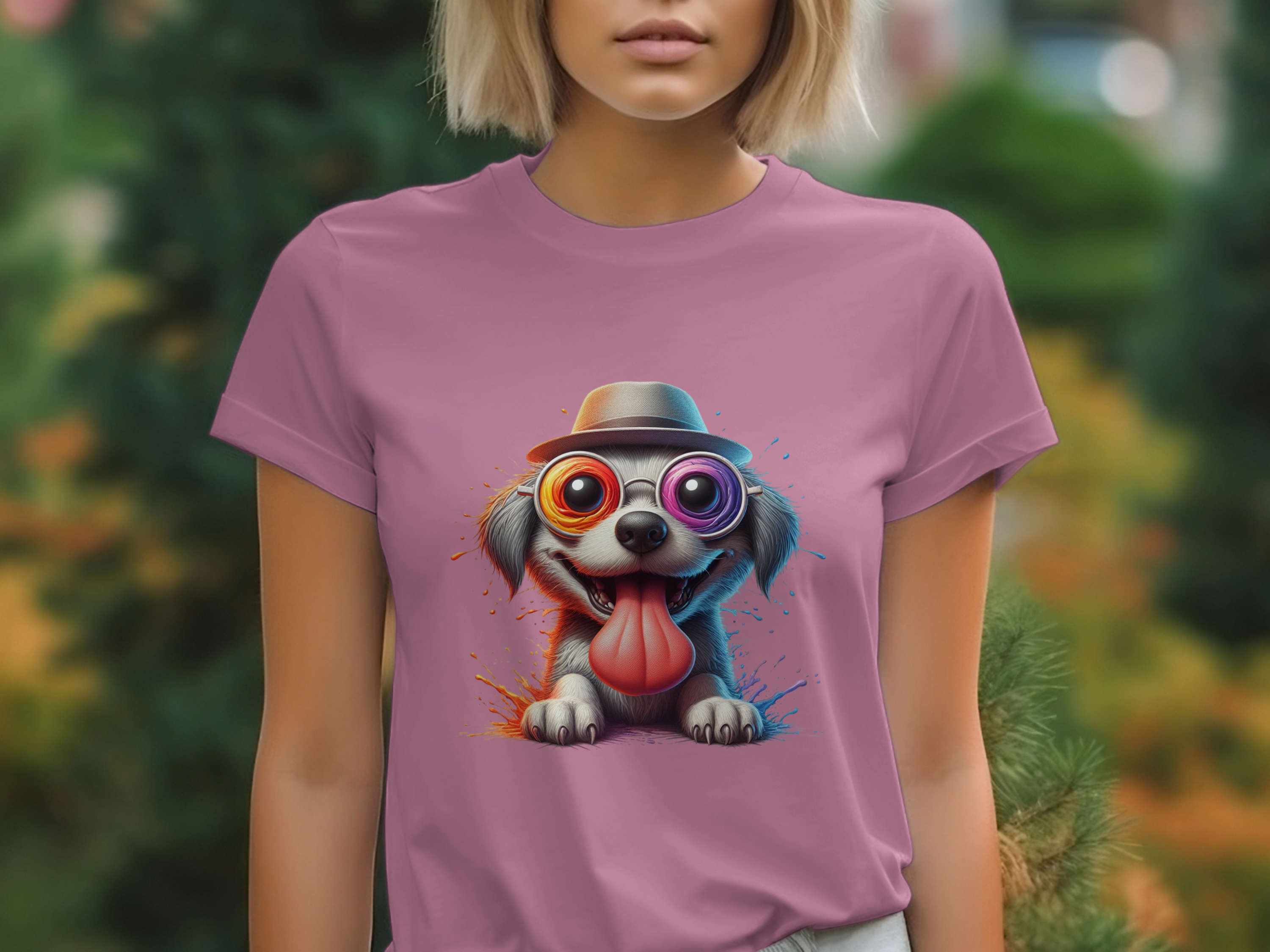 Animals-Dog-Colorful Dog with Glasses