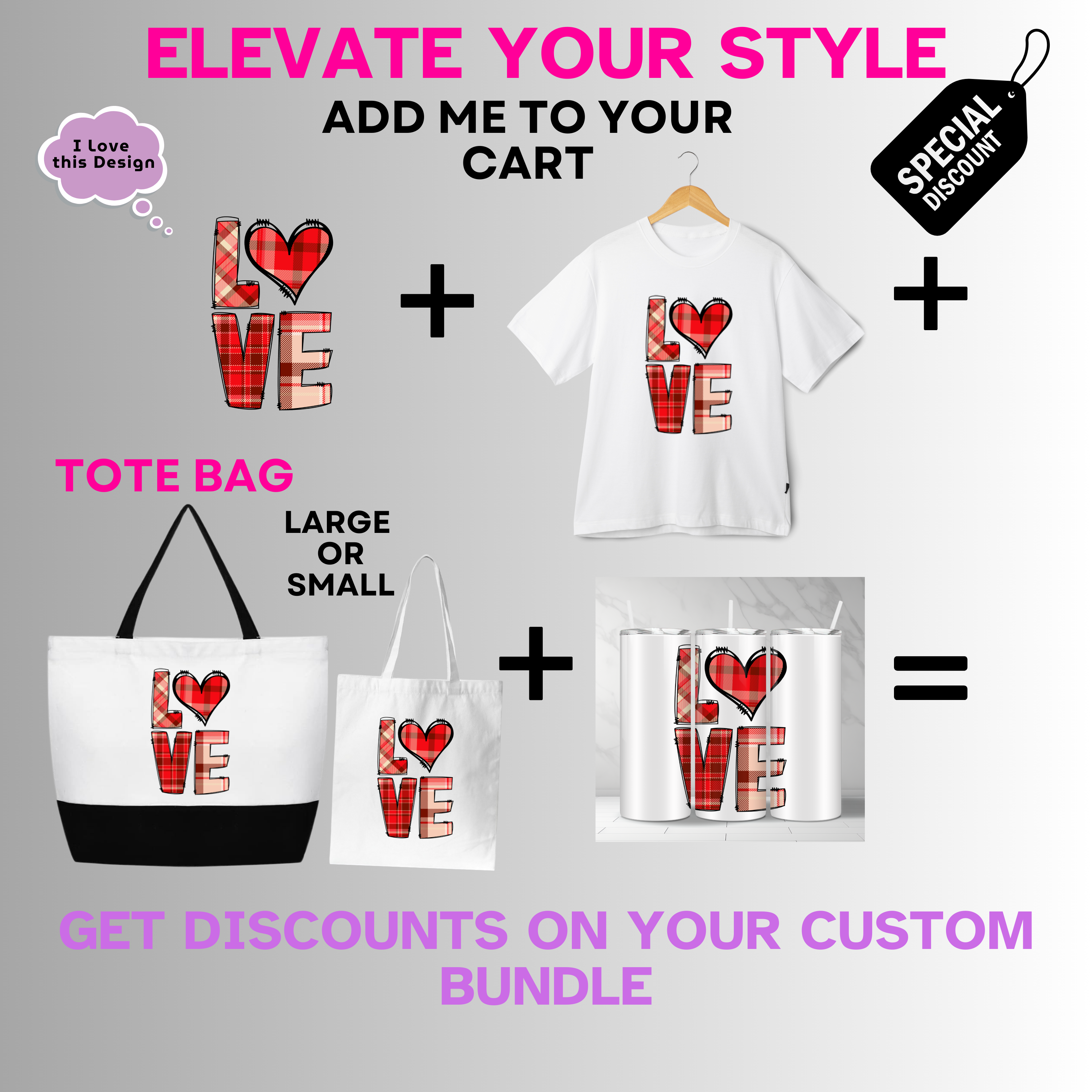 Holiday-Valentine's Day-Love Plaid Pattern Letters Heart