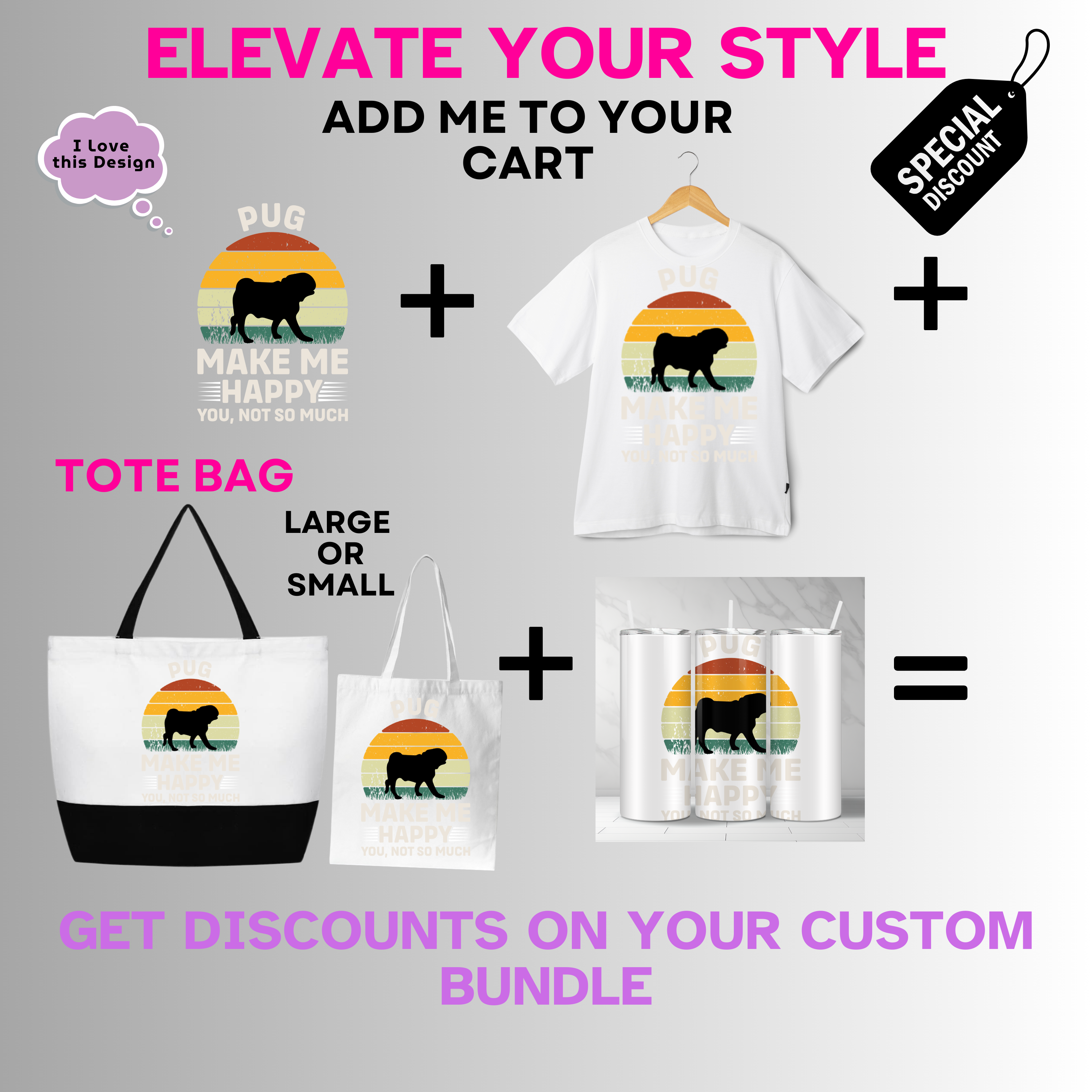 Animals-Dog-Pug Make Me Happy You Not So Much