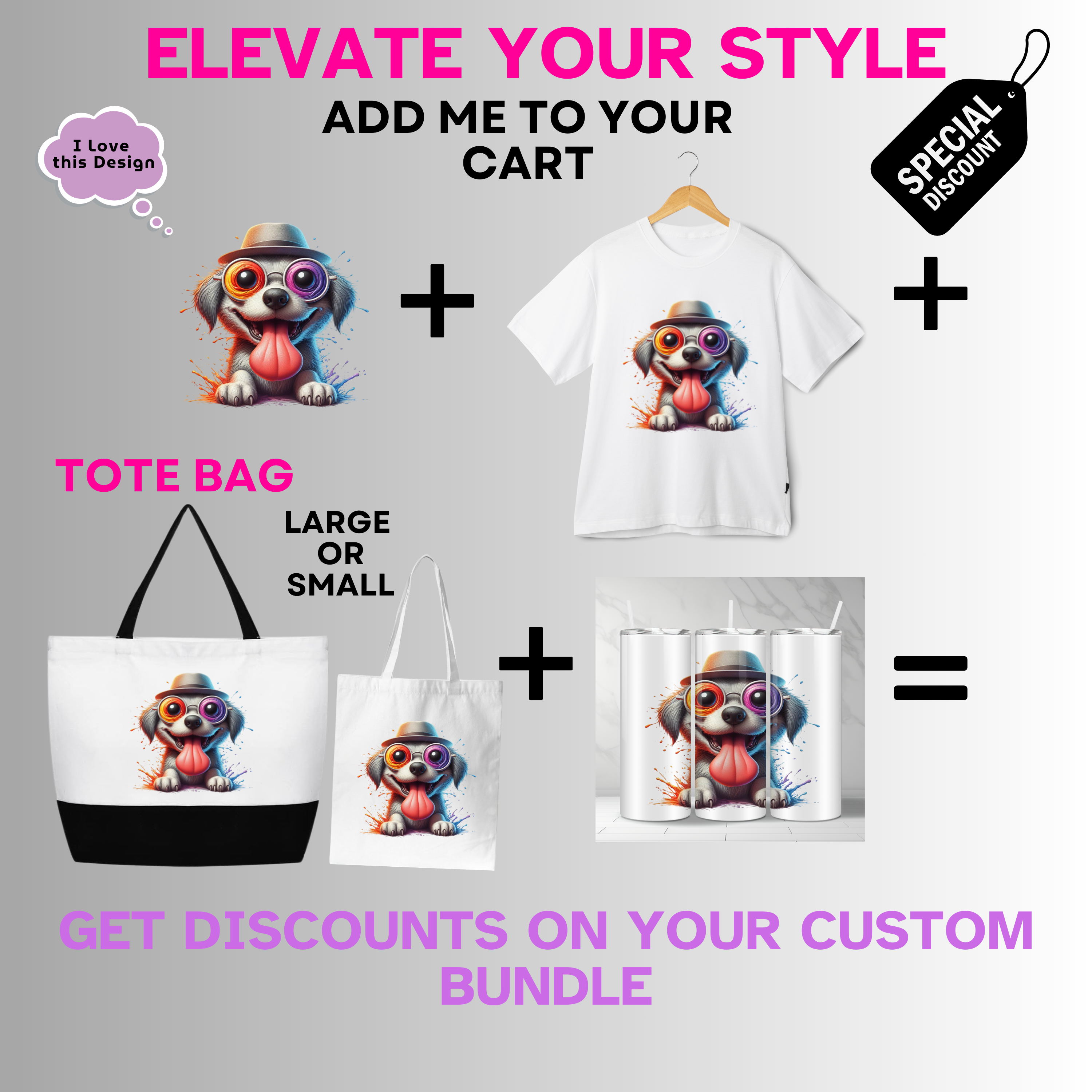 Animals-Dog-Colorful Dog with Glasses