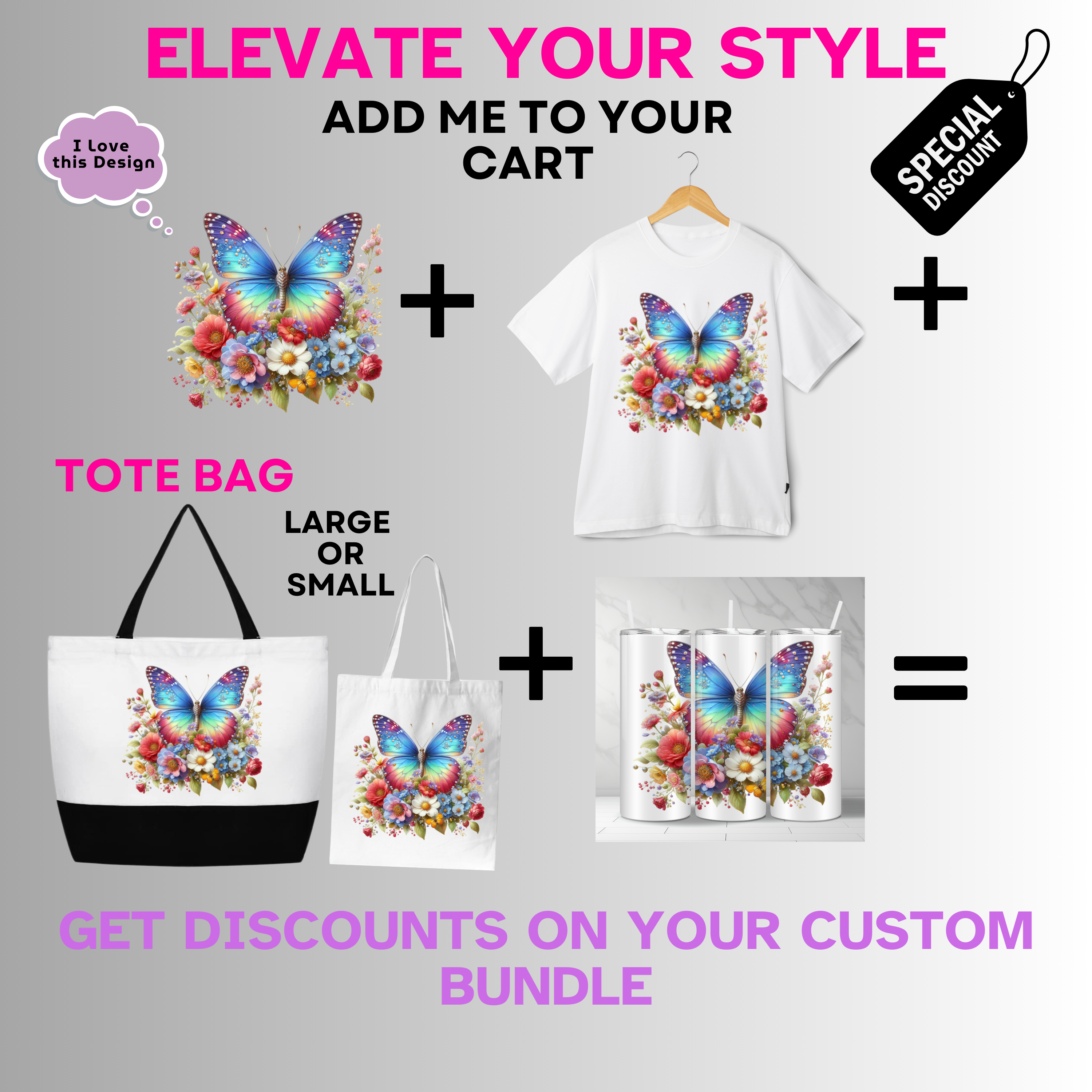 Animals-Bugs-Rainbow Butterfly Flower