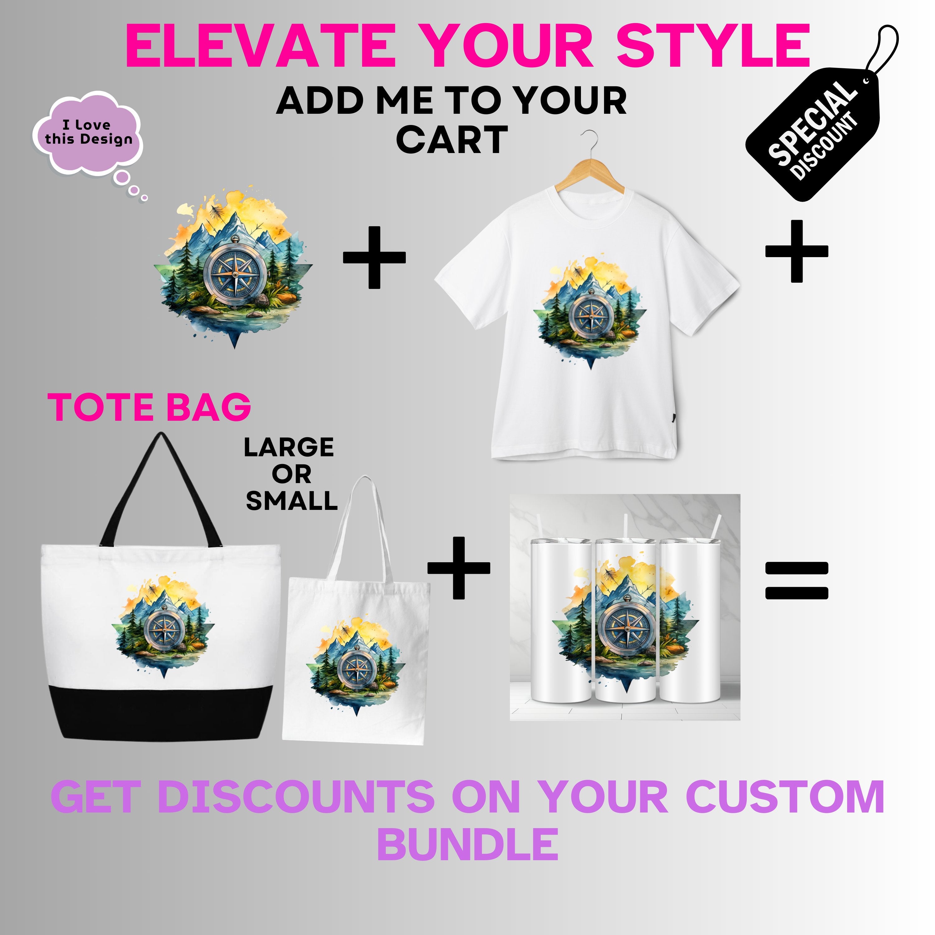 Outdoors-Hiking-Explore New Horizons Compass and Nature Scene