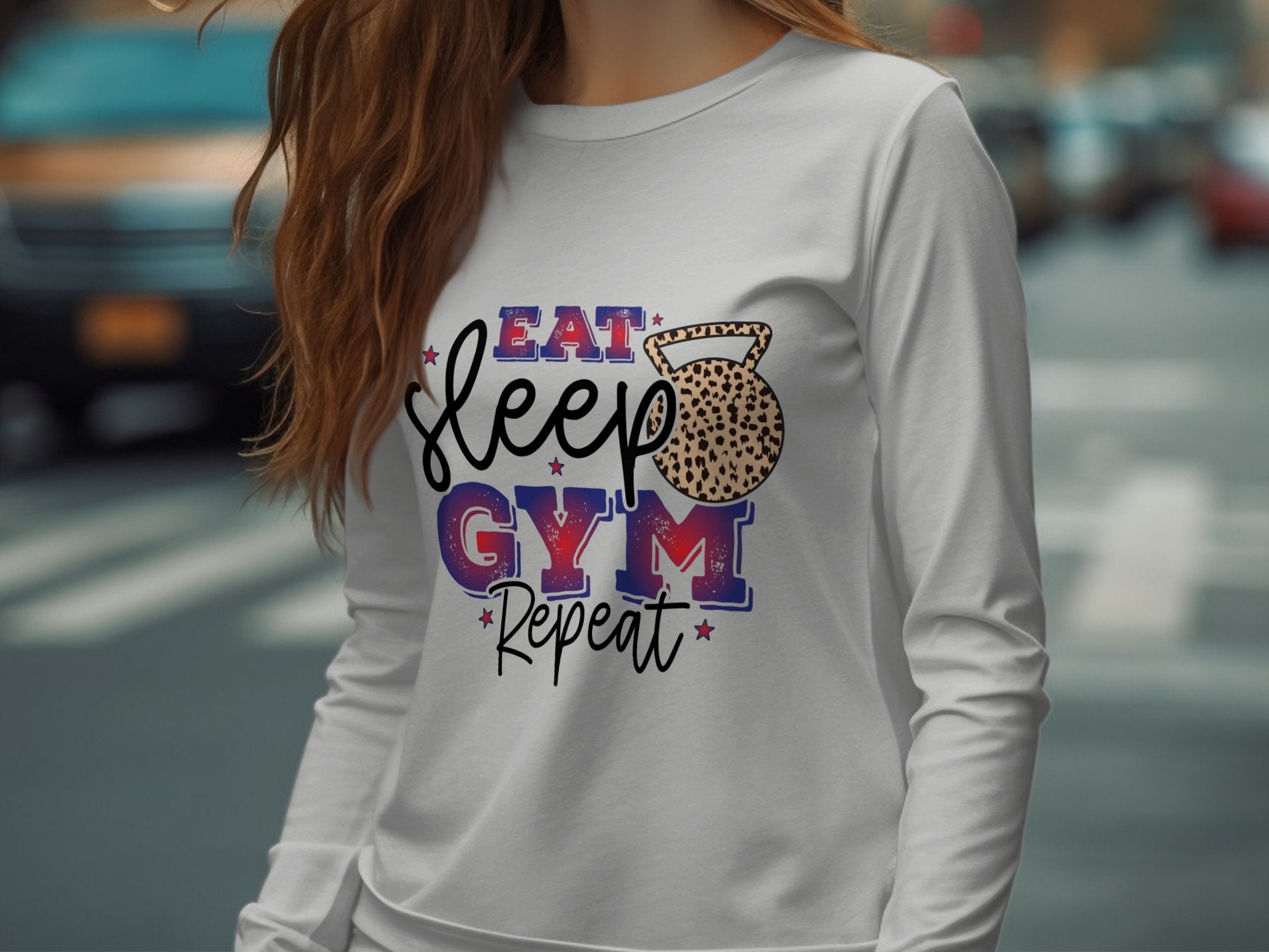 Fitness-Gym-Eat Sleep Gym Repeat Leopard