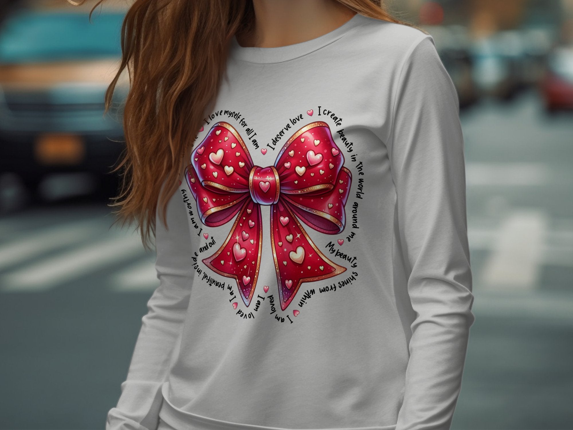 Holiday-Valentine's Day-Bow with Heart and Inspirational Quotes