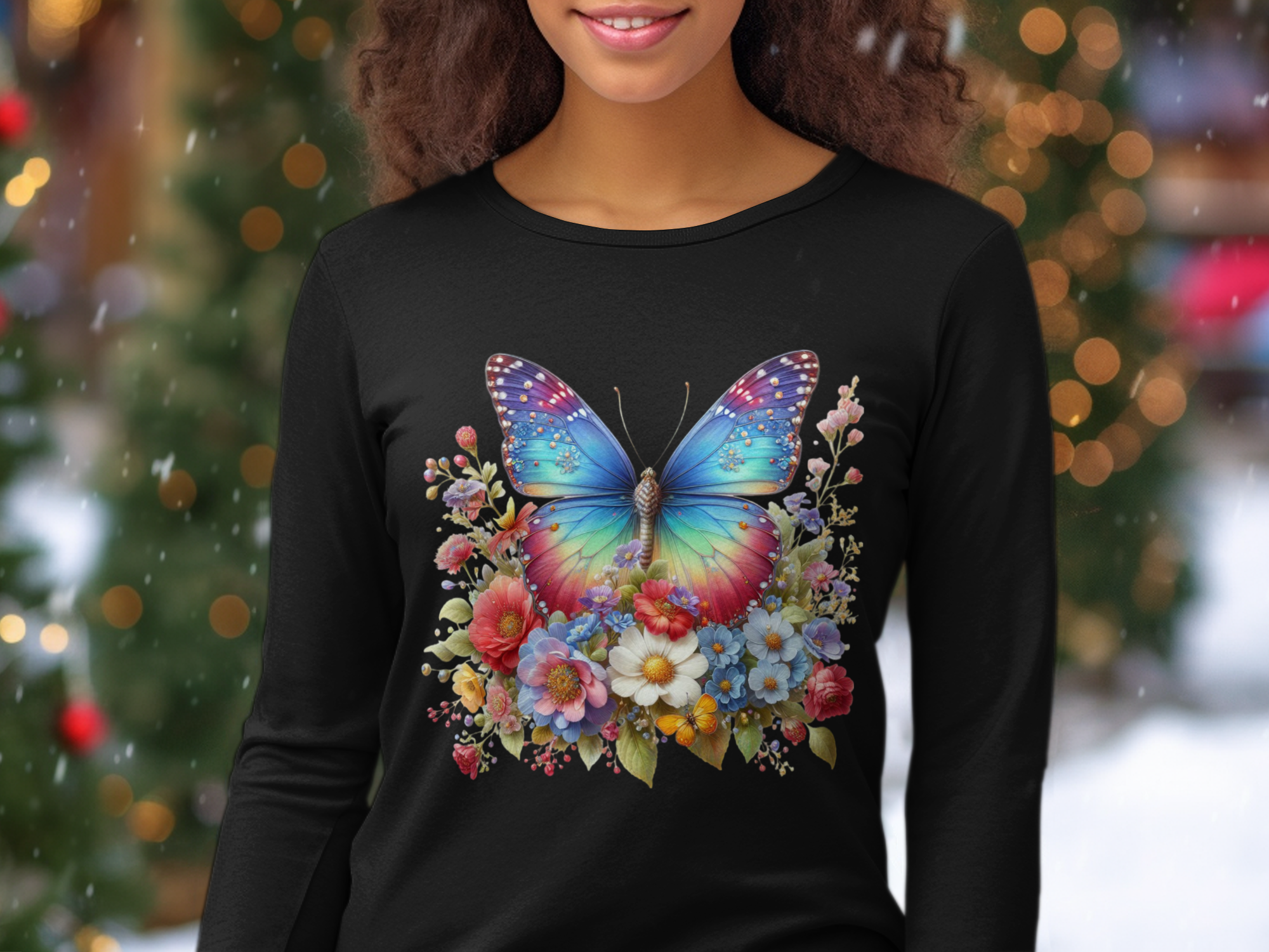Animals-Bugs-Rainbow Butterfly Flower