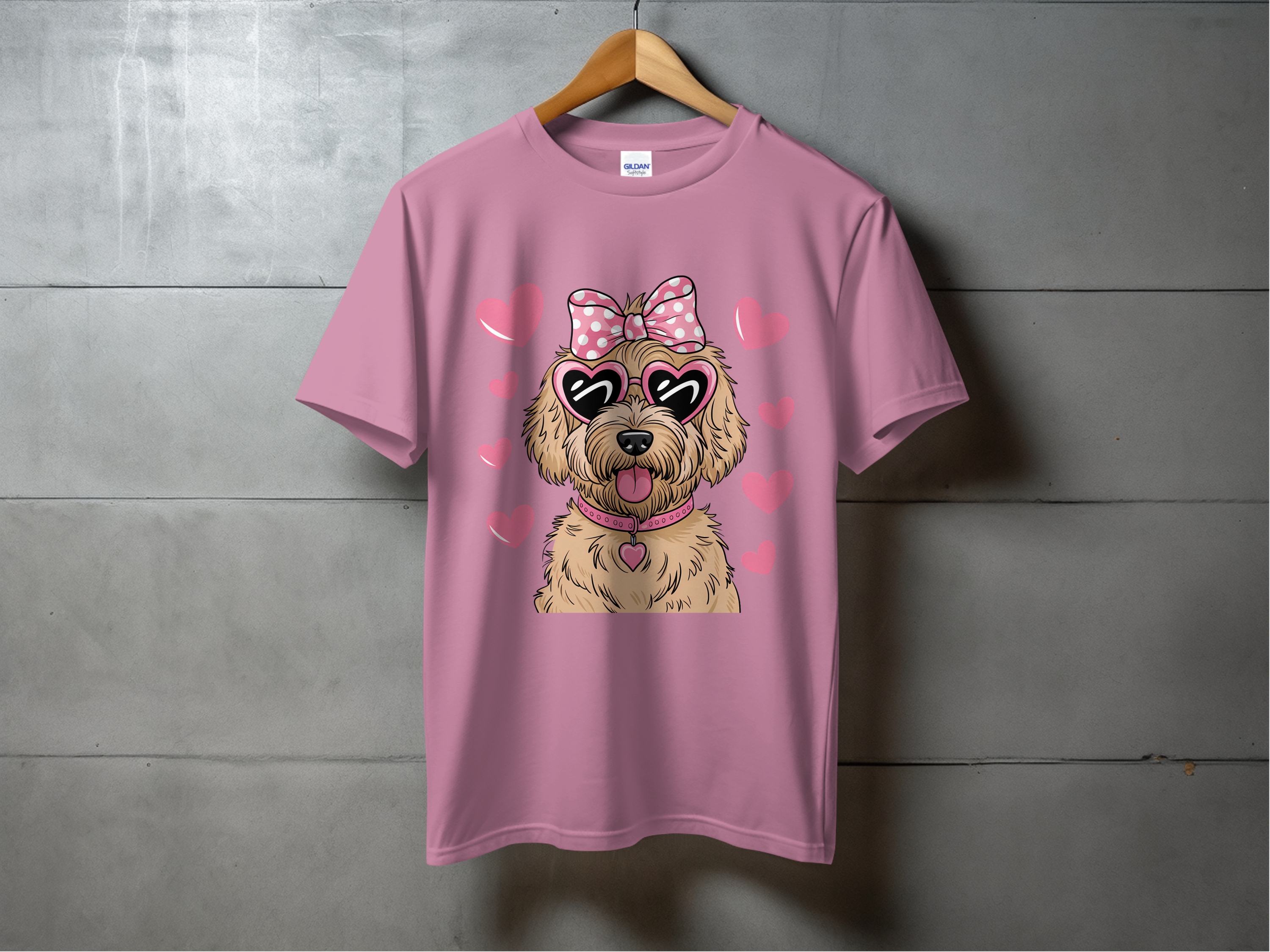 Holiday-Valentine's Day-Adorable Girl Dog With Heart Sunglasses