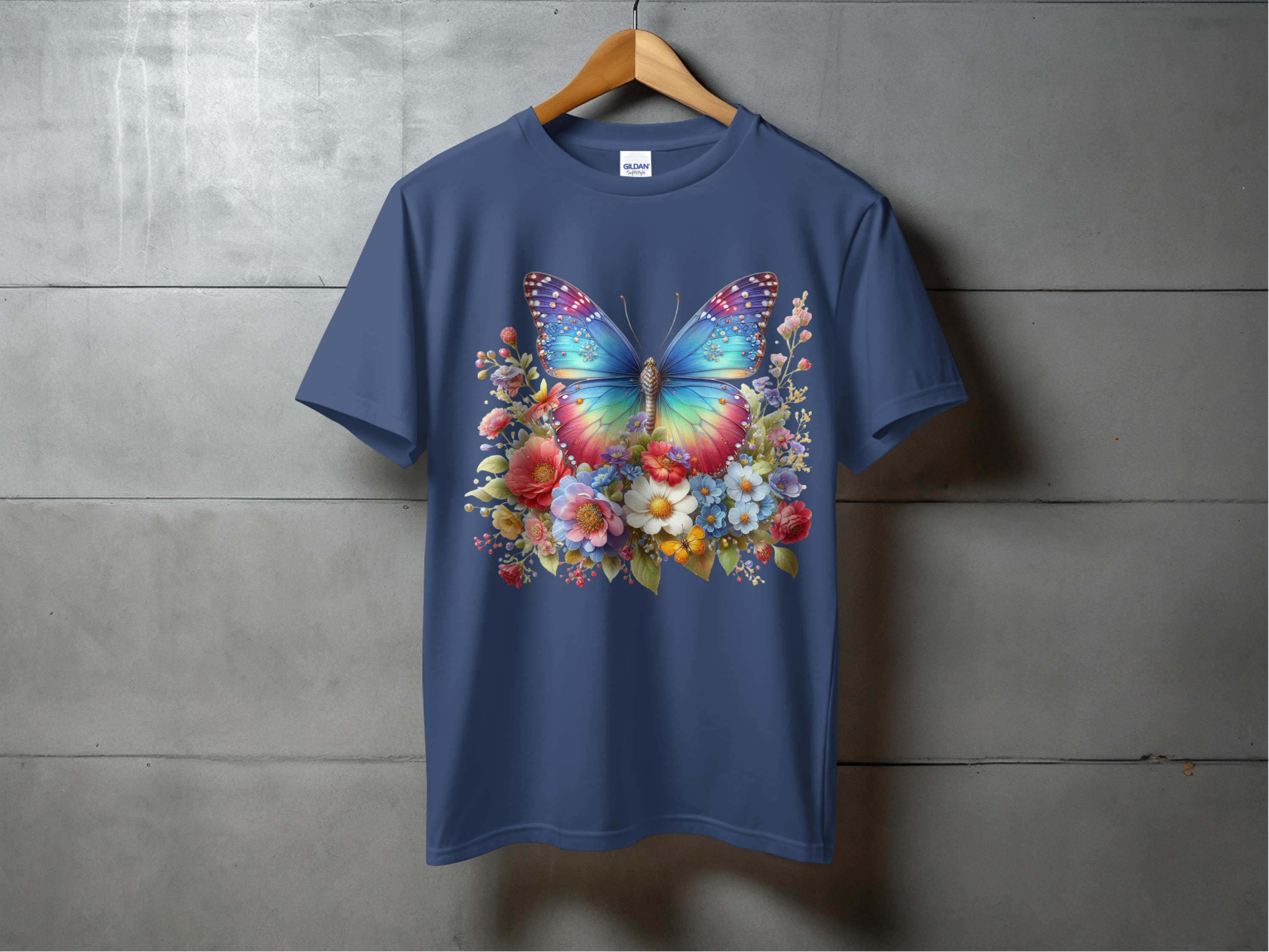 Animals-Bugs-Rainbow Butterfly Flower