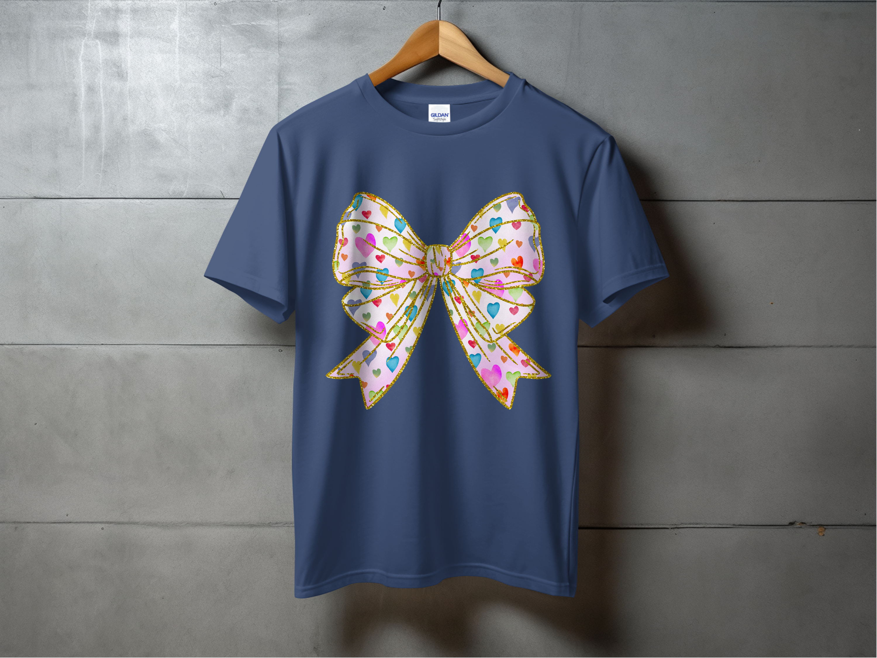 Holiday-Valentine's Day-Colorful Heart Patterned Bow