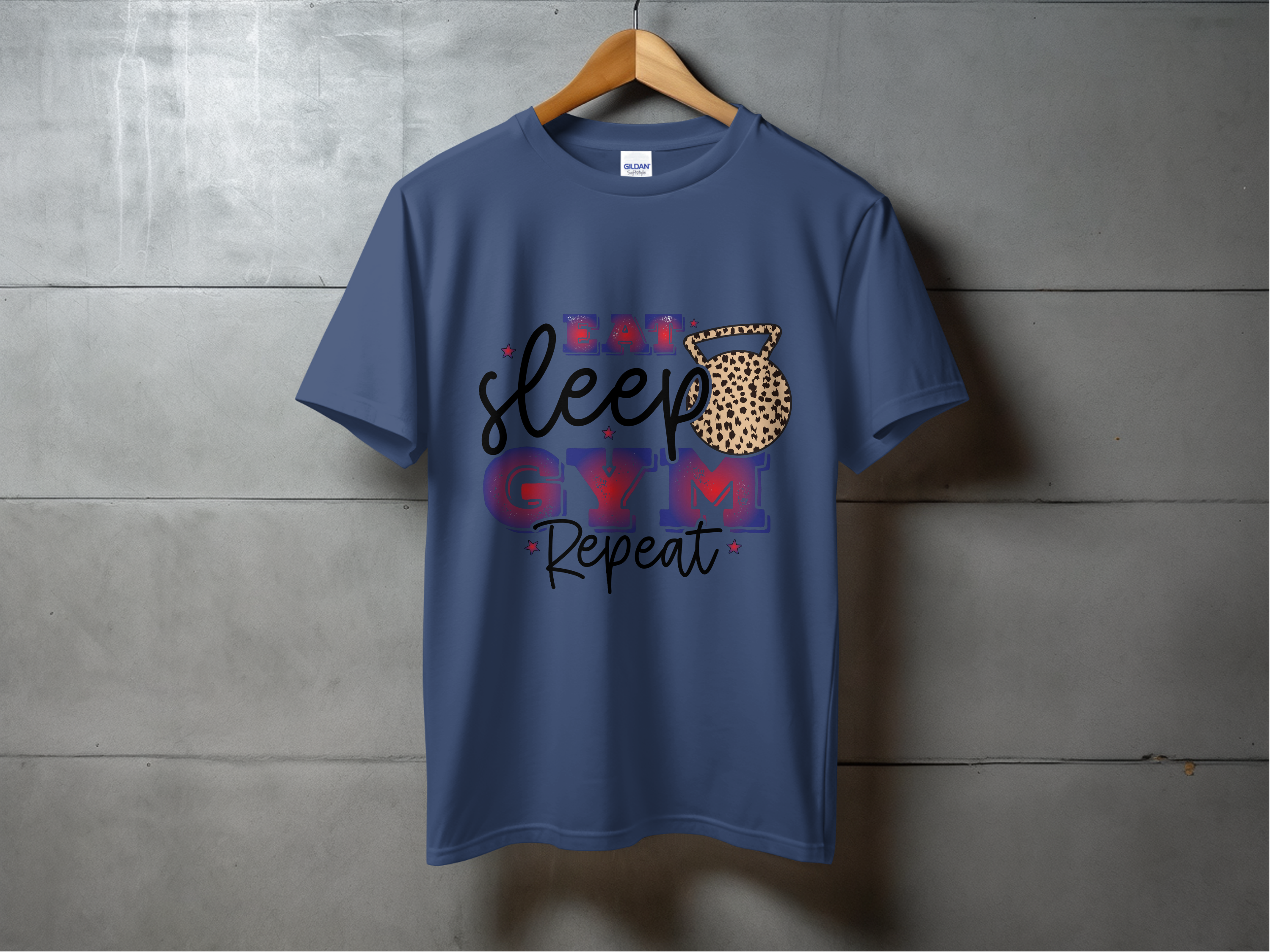 Fitness-Gym-Eat Sleep Gym Repeat Leopard