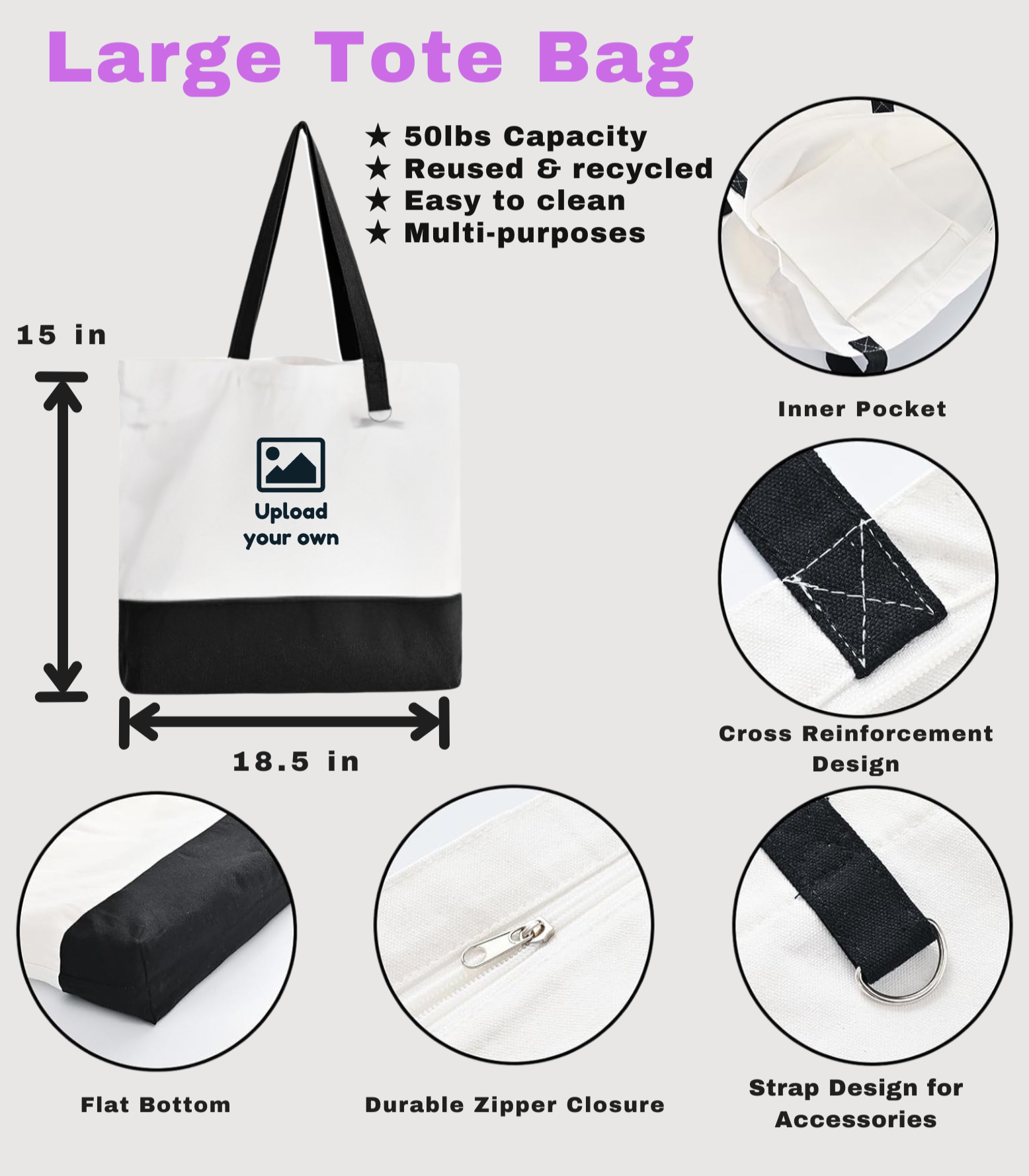 Upload Custom Design Tote Bag