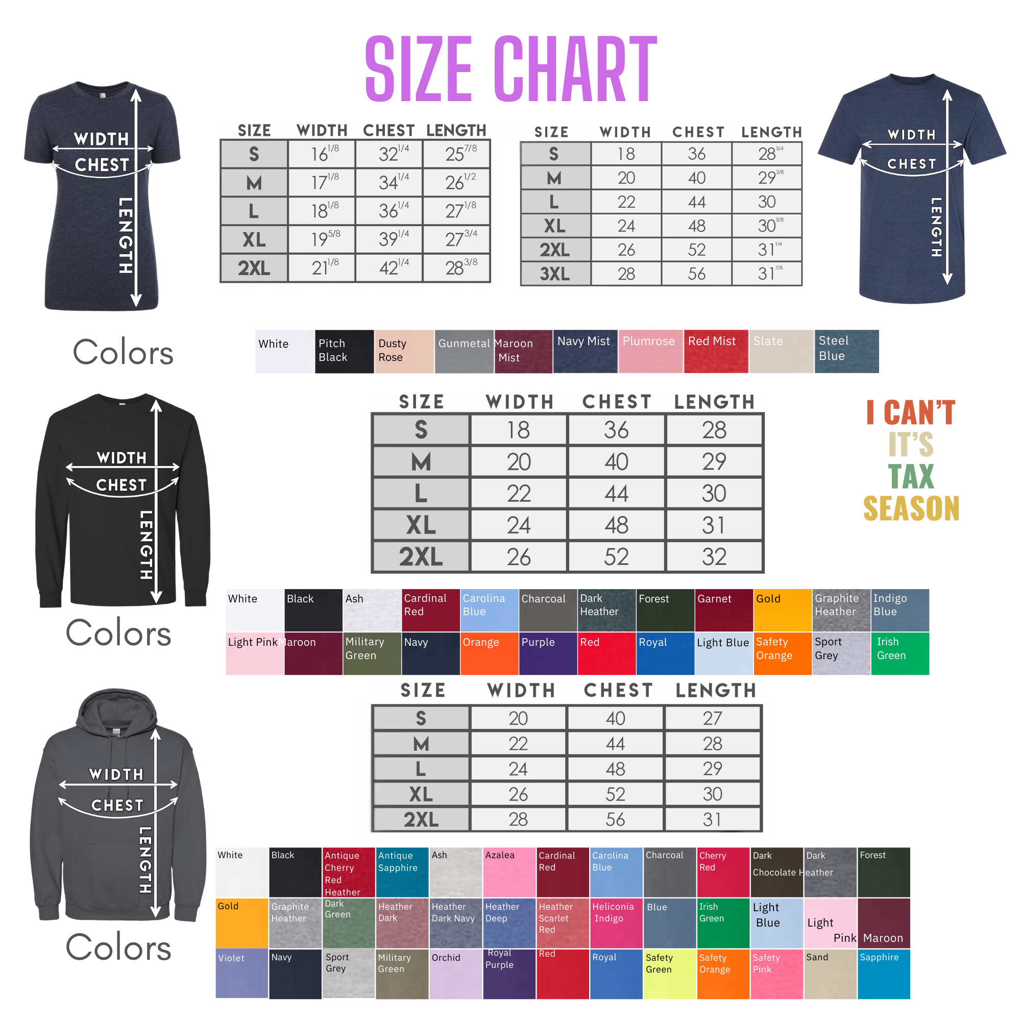 Professional-Accountant-I Can't It's Tax Season Colorful Unisex Casual T-Shirts