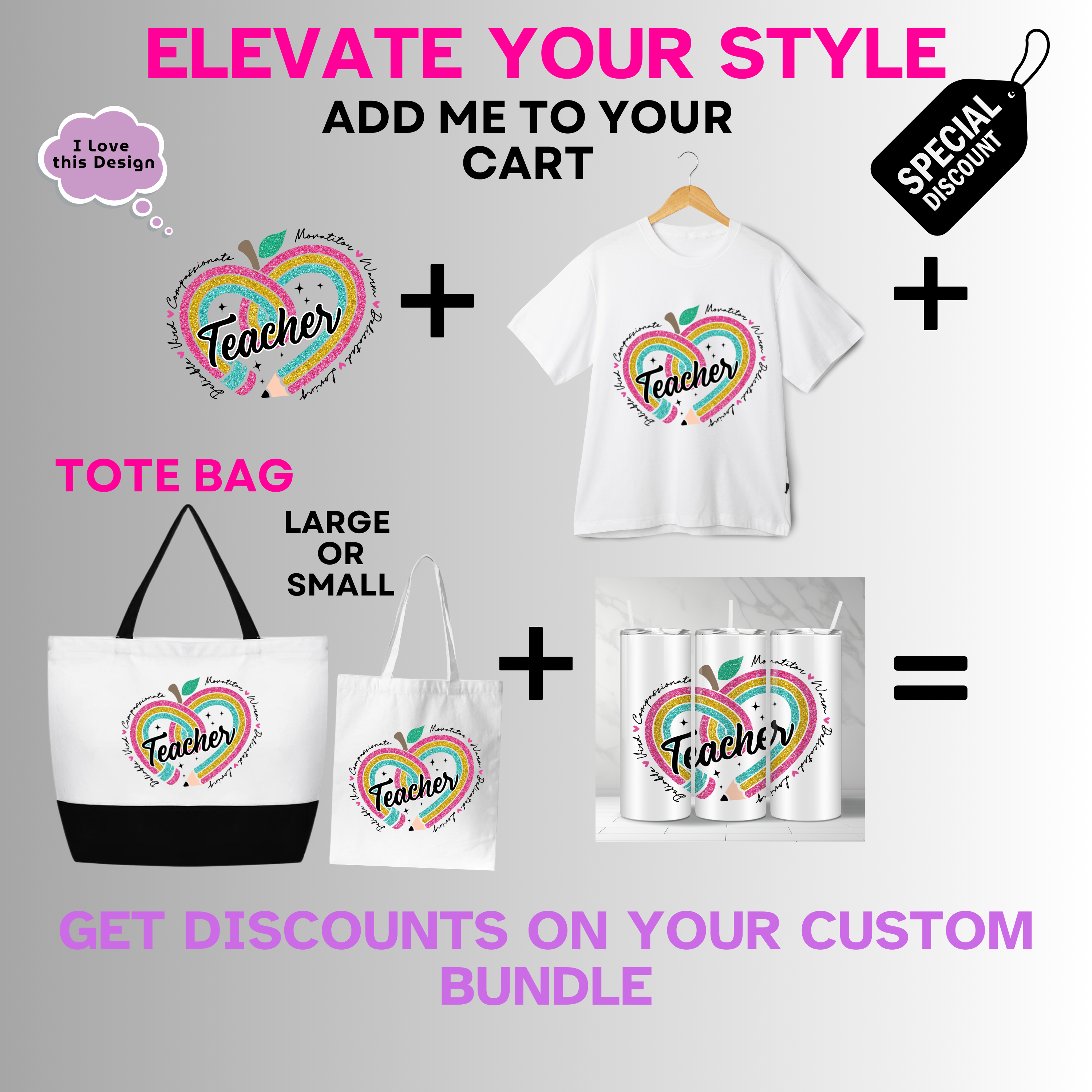 Professional-Teacher-Vibrant Rainbow Apple Teacher Inspiring Motivator