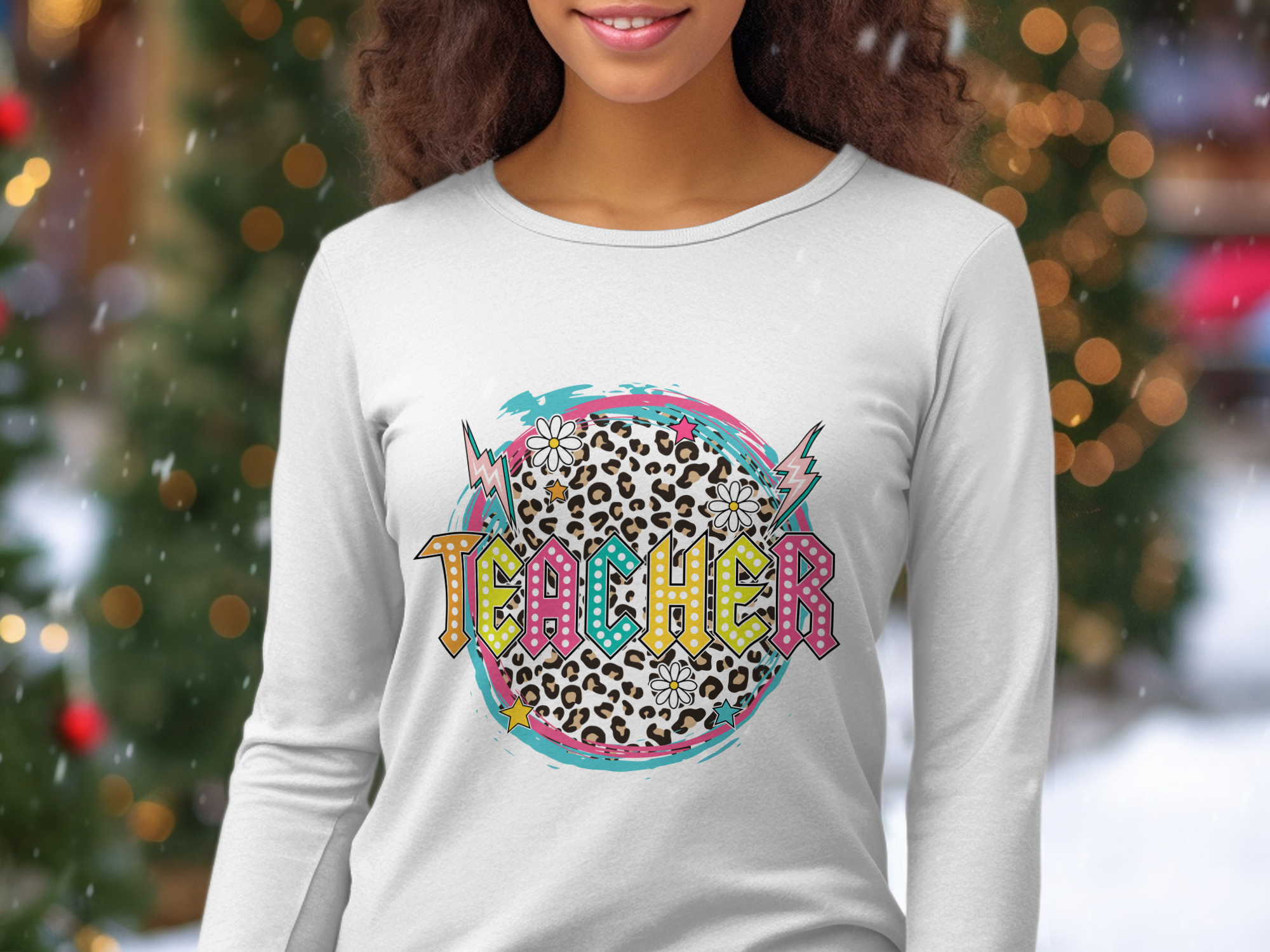 Professional-Teacher-Colorful Teacher Leopard Print