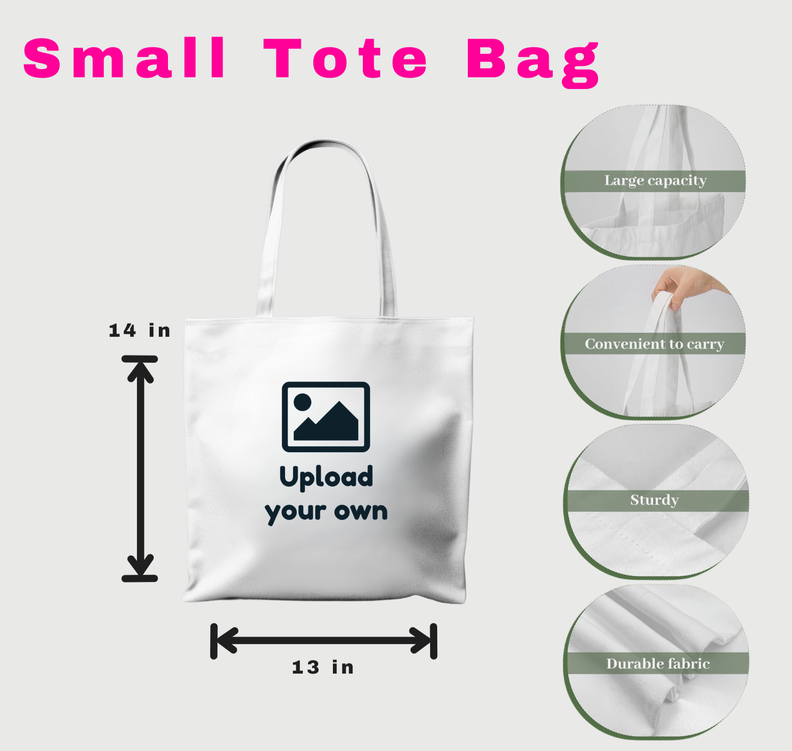 Upload Custom Design Tote Bag
