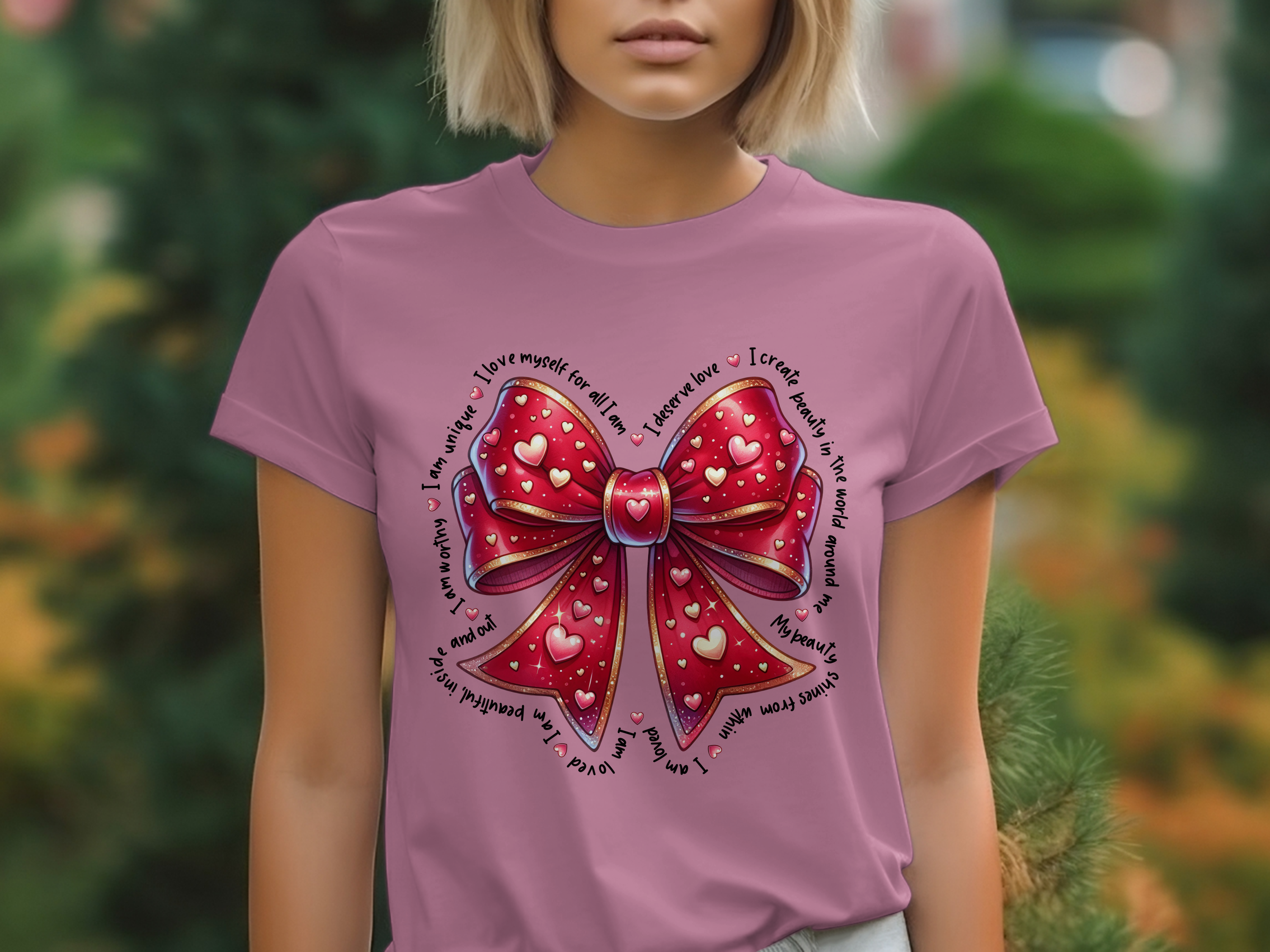 Holiday-Valentine's Day-Bow with Heart and Inspirational Quotes