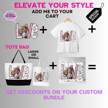 Holiday-Valentine's Day-Cute Gnome Love Hearts and Flowers