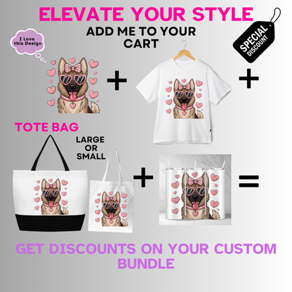 Holiday-Valentine's Day-Cute Pink Heart German Shepherd Dog