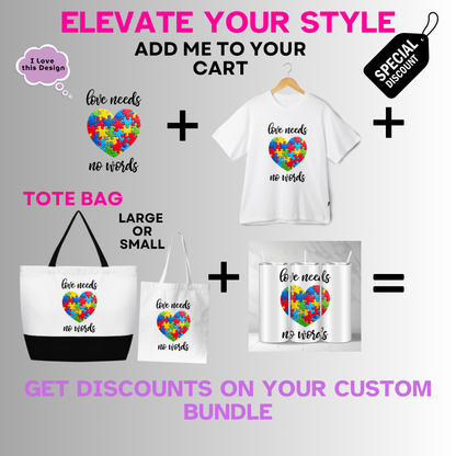 Causes-Autism-Colorful Puzzle Heart Love Needs No Words