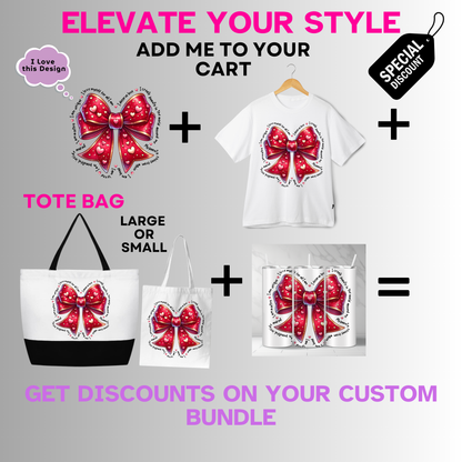 Holiday-Valentine's Day-Bow with Heart and Inspirational Quotes