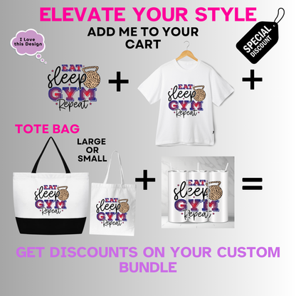 Fitness-Gym-Eat Sleep Gym Repeat Leopard