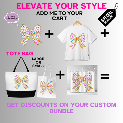 Holiday-Valentine's Day-Colorful Heart Patterned Bow