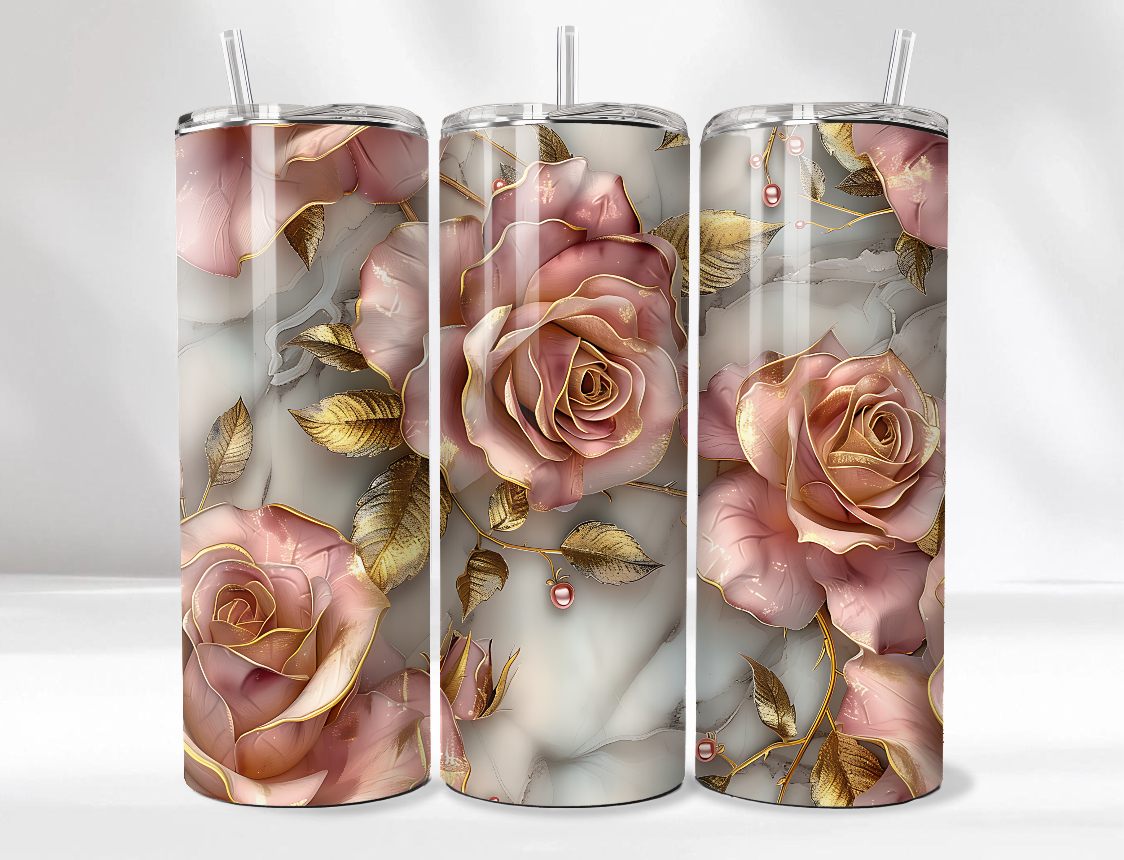 Floral Tumbler Set 4