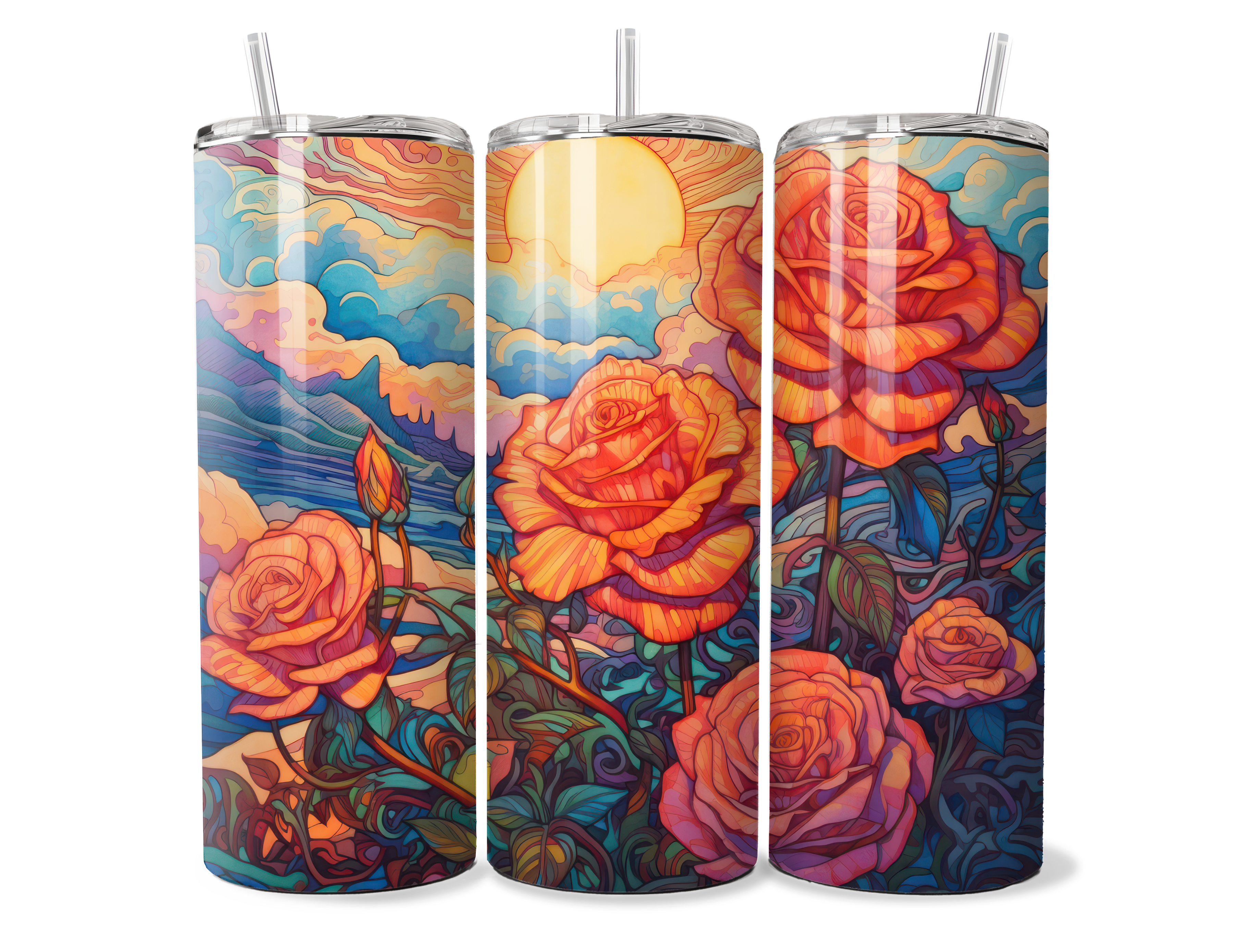 Floral Tumbler Set 1