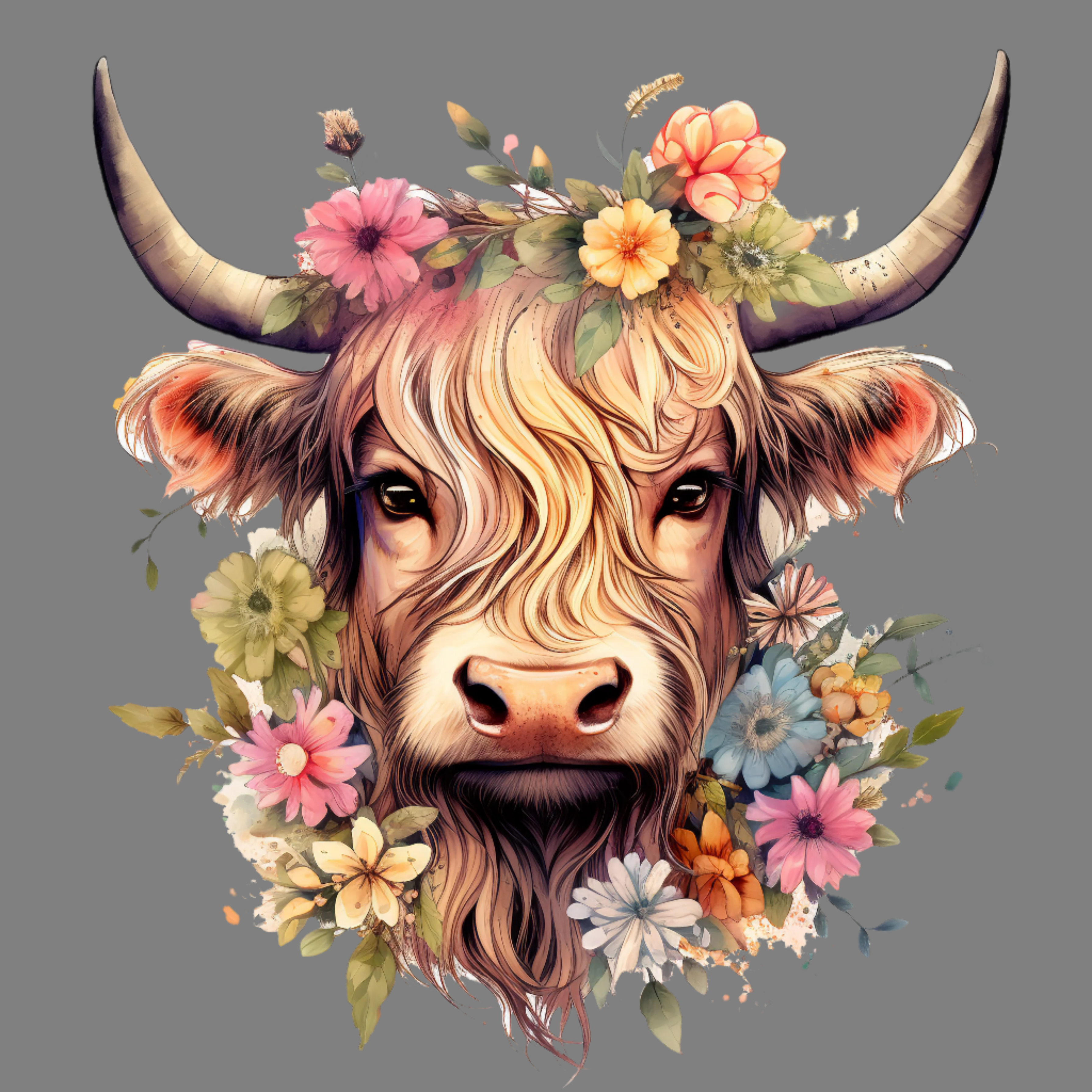 Floral - Highland Cow