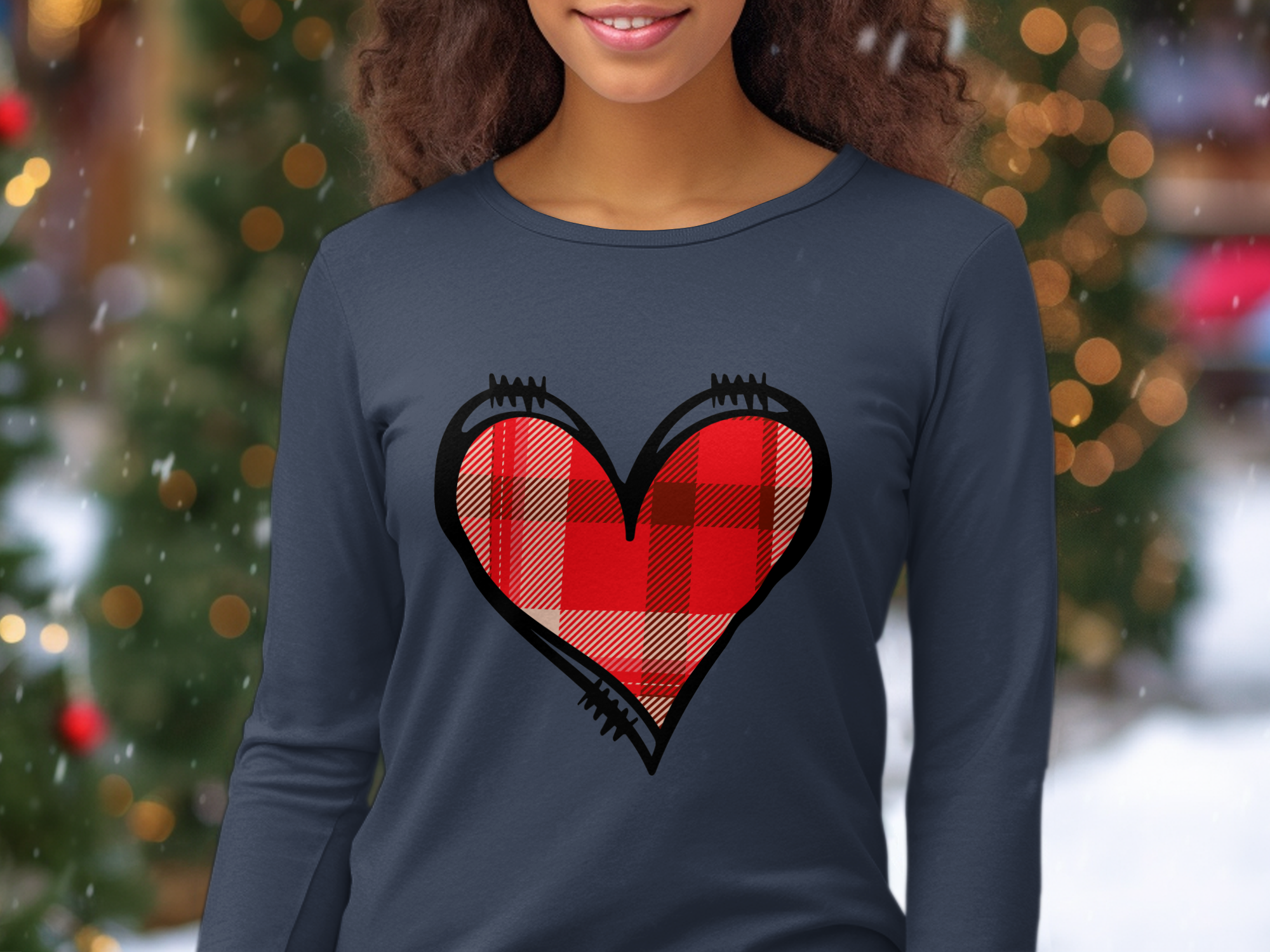 Holiday-Valentine's Day-Plaid Heart