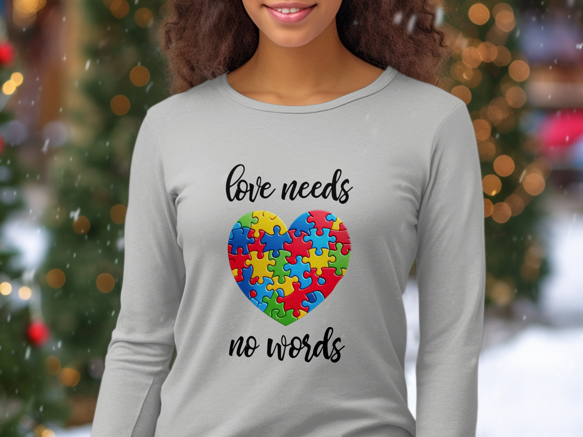 Causes-Autism-Colorful Puzzle Heart Love Needs No Words