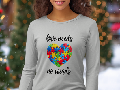 Causes-Autism-Colorful Puzzle Heart Love Needs No Words