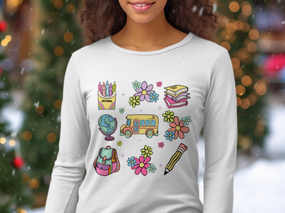 Professional-Teacher-Colorful School and Floral