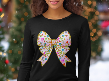 Holiday-Valentine's Day-Colorful Heart Patterned Bow