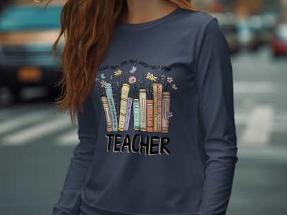 Professional-Teacher-Teach Them Love Them Watch Them Grow Floral Books