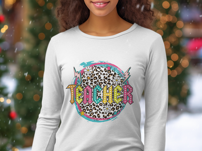 Professional-Teacher-Colorful Teacher Leopard Print